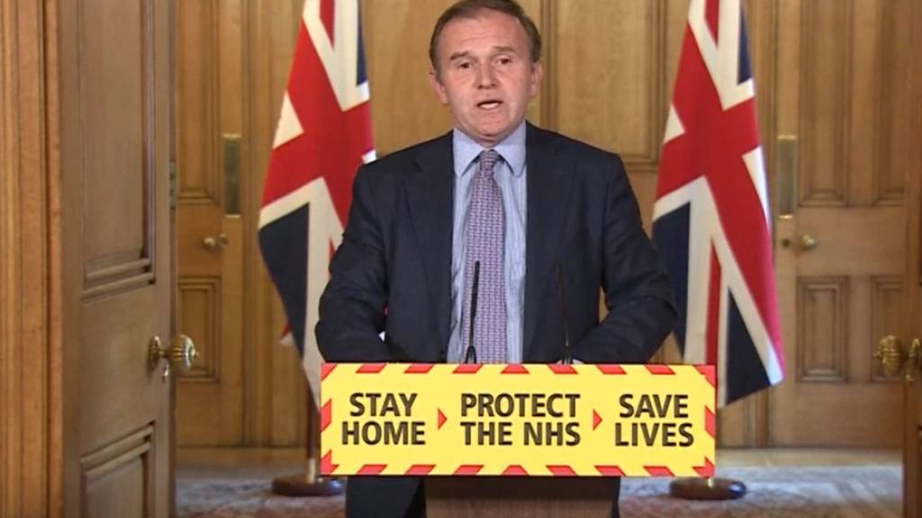 ARCHIV - George Eustice, damals Umweltminister von Großbritannien, spricht bei einer Pressekonferenz in der Downing Street. Foto: Pa Video/PA Wire/dpa