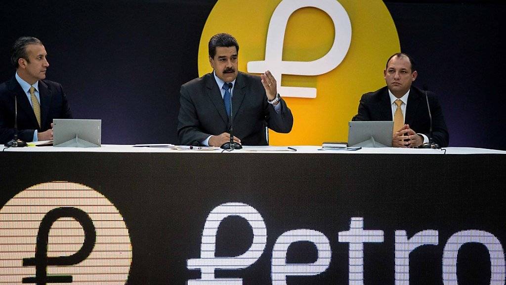 Venezuelas Staatspräsident Nicolas Maduro bei der Lancierung der Kryptowährung Petro. (Archivbild)