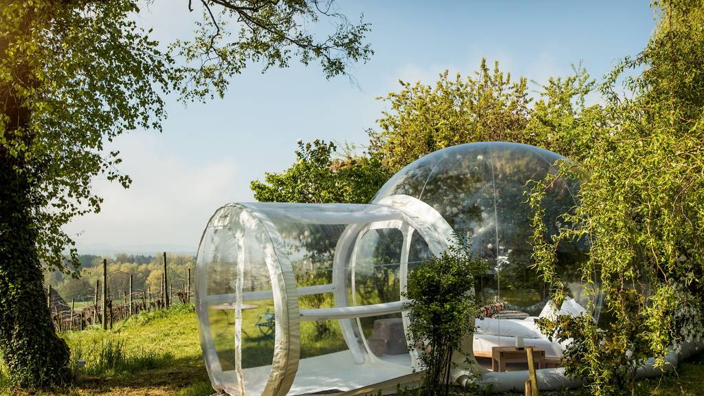 Eines der Bubble Hotels steht bei der Kartause Ittingen.