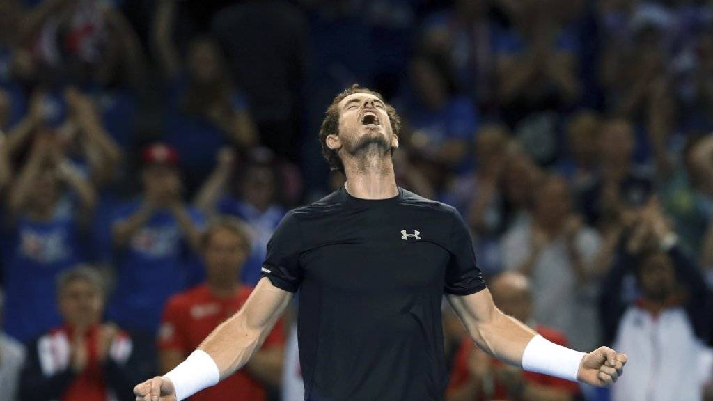 Andy Murray zelebriert den Heimsieg in Glasgow und das Erreichen des Davis-Cup-Finals