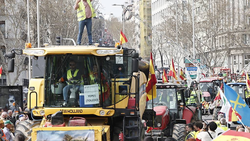 Neue Bauernproteste in Spaniens Hauptstadt Madrid