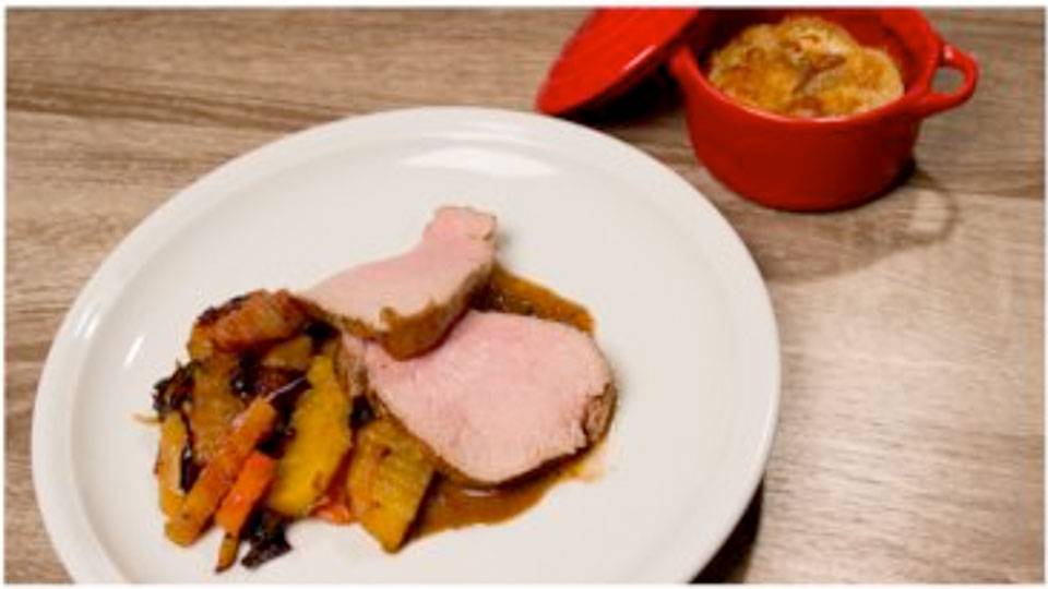 Kalbsfilet auf Gemüse