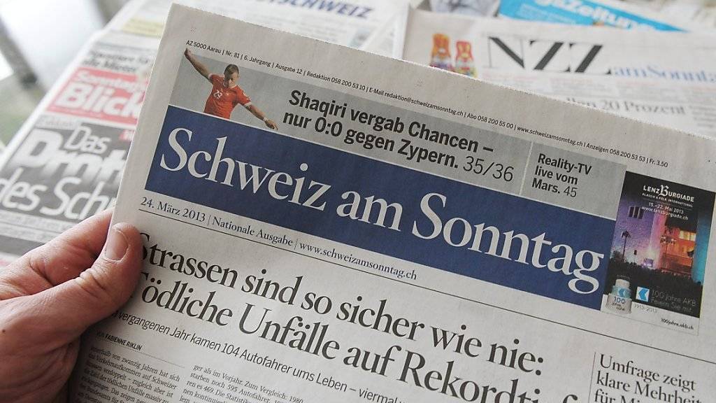Verschwindet vom Zeitungsmarkt: Der Titel «Schweiz am Sonntag» der AZ Medien existiert noch bis im März. (Archivbild)