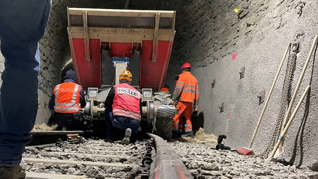 Ein Dumper kollidierte in der Nacht auf Freitag mit einem Bauzug in einem Bahntunnel. Ein 54-Jähriger verletzte sich dabei schwer.