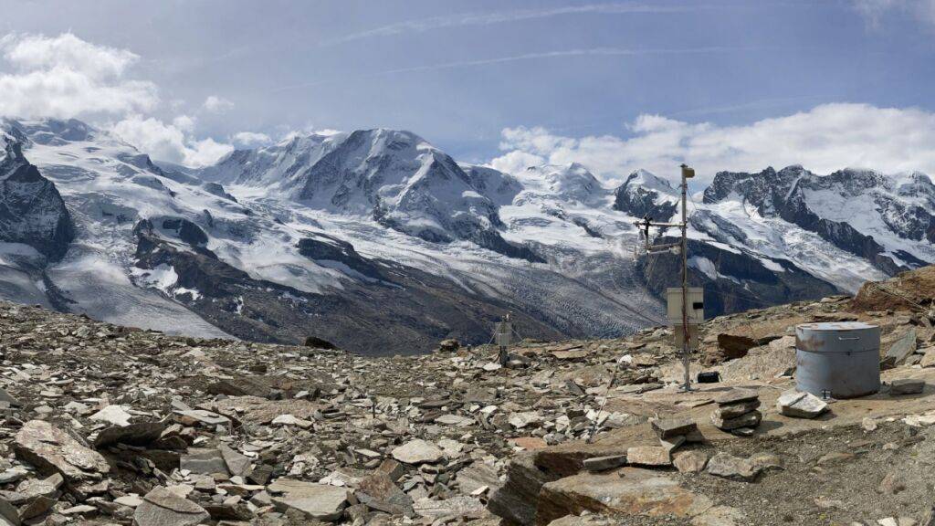 Eine der Permos-Messstationen auf dem Stockhorn-Plateau oberhalb von Zermatt VS.