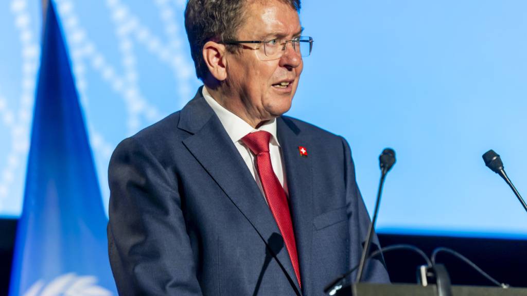 Bundesrat Albert Rösti in Genf.