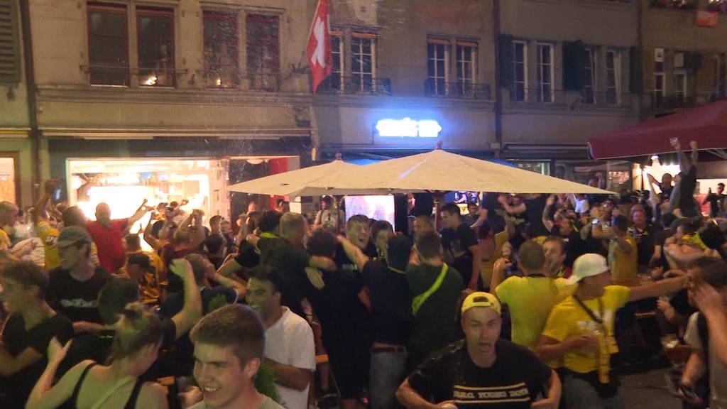 YB-Party in der Aarbergergasse: Polizei musste einschreiten