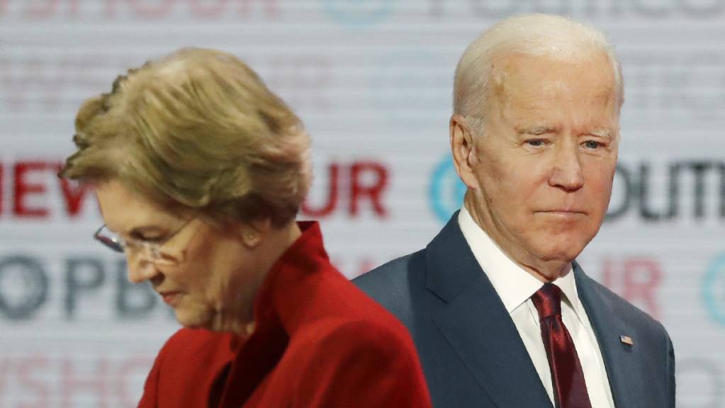 TV-Debatte der demokratischen US-Präsidentschaftsanwärter: Senatorin Elizabeth Warren und der frühere Vizepräsident Joe Biden.