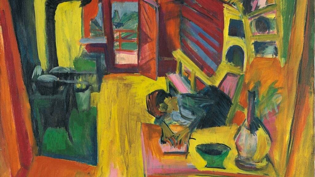 Die «Alpküche» von Ernst Ludwig Kirchner zeigt exemplarisch, wie die Landschaften und Bewohner der Berge um Davos die Arbeit des Expressionisten geprägt haben.