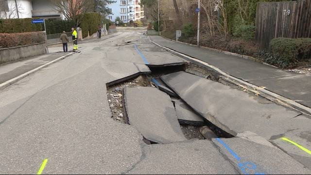 Wasserrohrbruch im Berner Sulgenau-Quartier