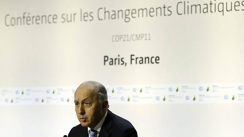 Frankreichs Aussenminister Laurent Fabius mahnt als Konferenz-Präsident zu rascher und erfolgreicher Arbeit