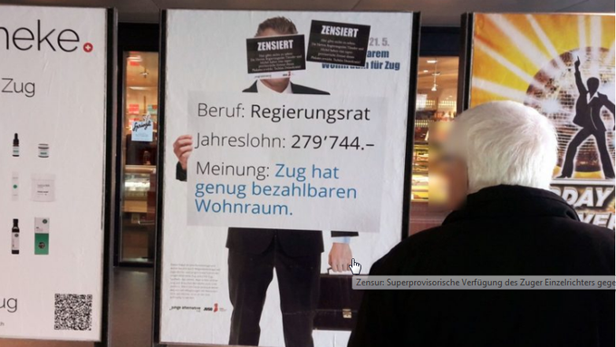 Zug: Komitee muss Plakate abhängen