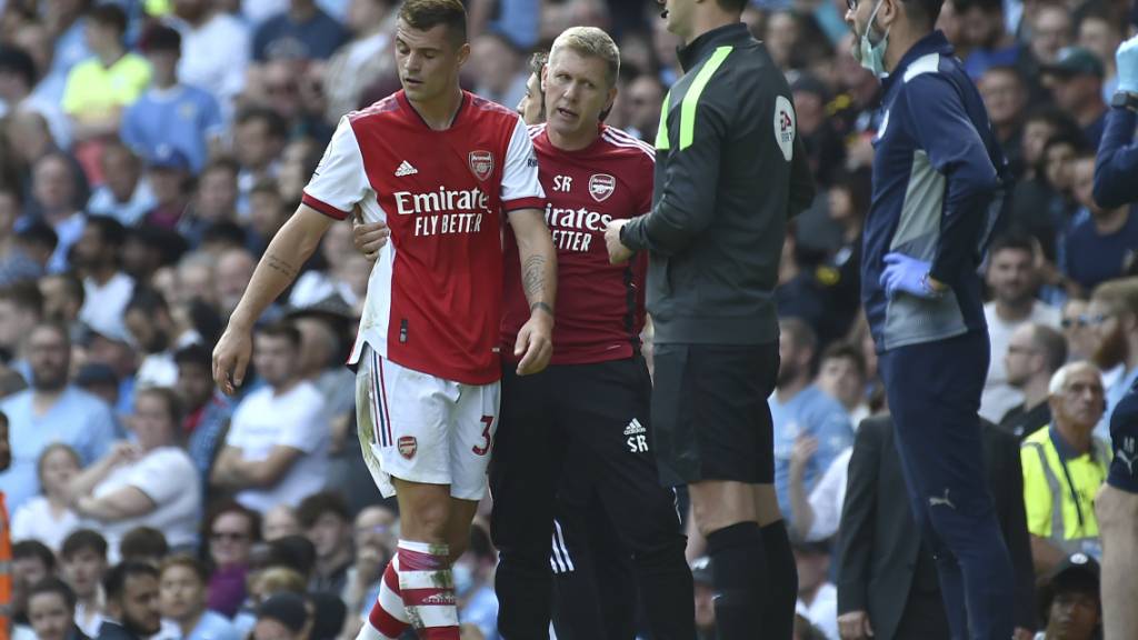 Arsenals Granit Xhaka verletzte sich im Derby gegen Tottenham Hotspur (Archivbild)