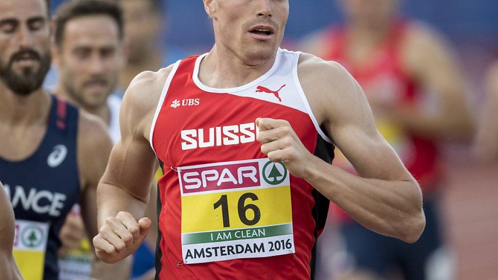 Der Schweizer Top-Zehnkämpfer Jonas Fringeli (Nummer 16) ist zurückgetreten