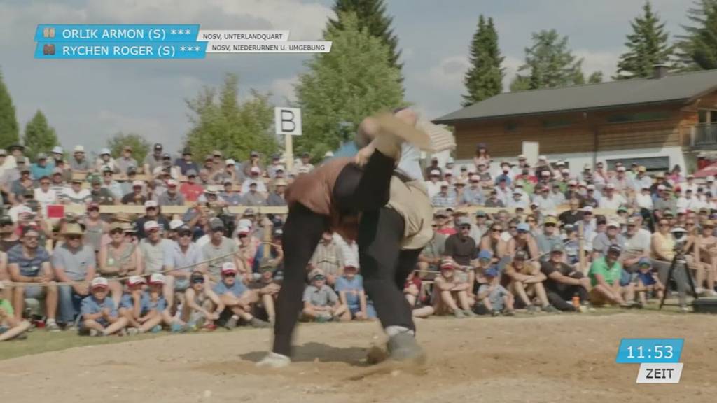 Bündner-Glarner-Kantonal-Schwingfest in Flims: Roger Rychen unterliegt Armon Orlik im Schlussgang