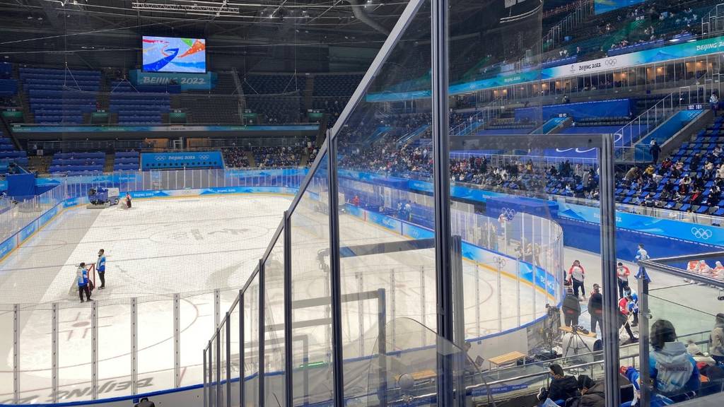 Eishockeymatch RUS-SUI in Peking