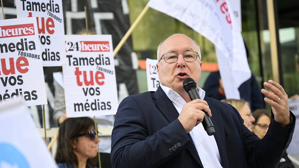 SP-Nationalrat Pierre-Yves Maillard, Präsident des Schweizerischen Gewerkschaftsbundes (SGB), sagte den Tamedia-Mitarbeitenden seine Unterstützung zu.