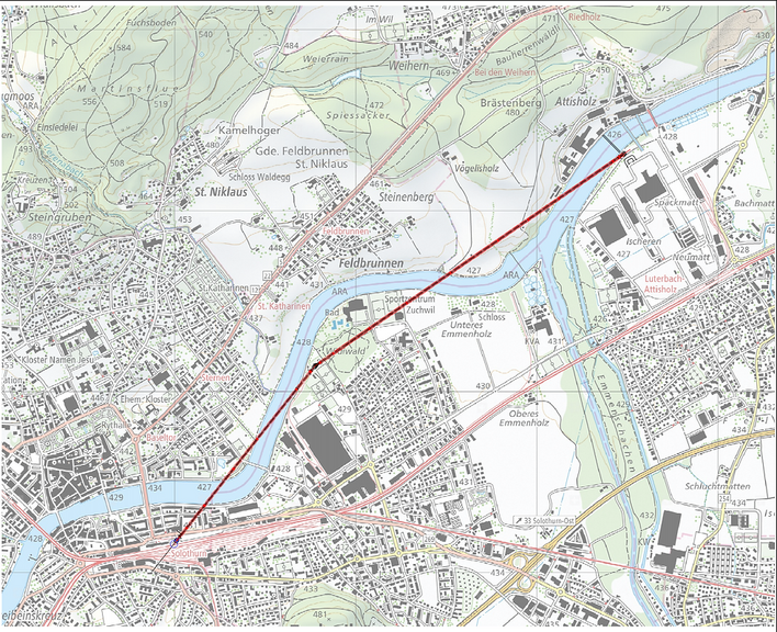 Aaregondel Lageplan Solothurn