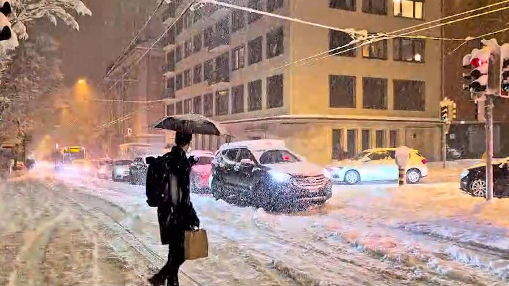 42 Zentimeter Neuschnee sorgen für Verkehrschaos in Luzern