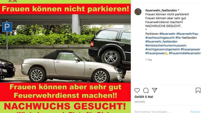 Sexistischer Post: So sucht eine Zürcher Feuerwehr Frauen