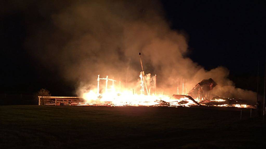 Ein Holzbauunternehmen ist am frühen Donnerstagmorgen im freiburgischen Siviriez niedergebrannt.