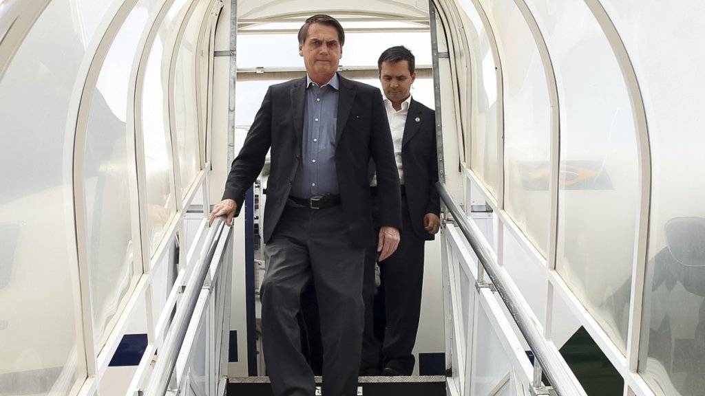 Brasiliens Präsident Jair Bolsonaro bei seiner Rückkehr nach Brasilia nach einem 17-tägigen Spitalaufenthalt.