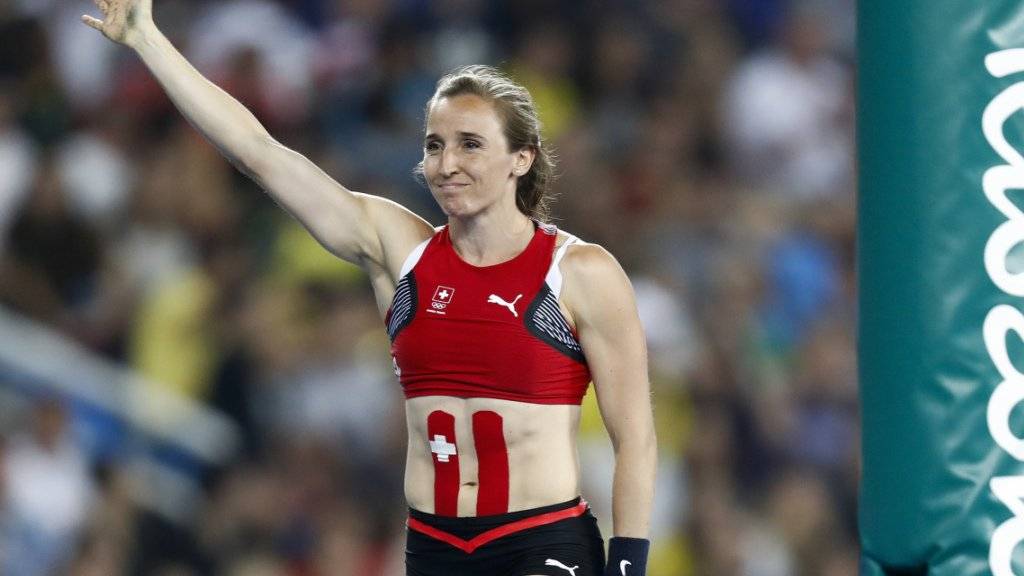 Nicole Büchler, hier nach ihrem letzten Sprung an den Olympischen Spielen in Rio, ist die Schweizer Leichtathletin des Jahres