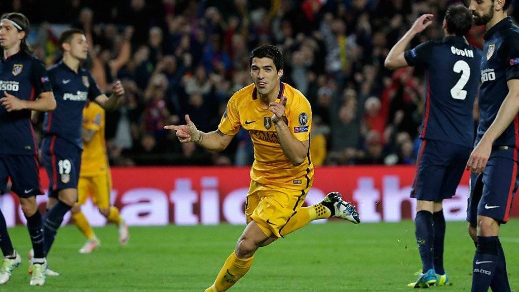 Matchwinner: Barcelonas Luis Suarez setzt nach seiner Doublette zum Jubel an