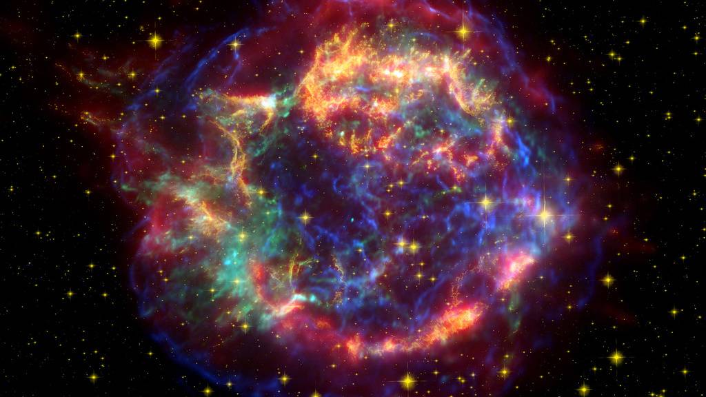 Die Explosionswolke einer Supernova, die vor 300 Jahren am irdischen Himmel aufgeflammt ist - heute als Cassiopeia A bekannt. Viel länger ist die Supernova-Explosion her, von der Sternenstaub-Rückstände auf dem Meeresgrund gefunden wurden: 33'000 Jahre. (Symbolbild)