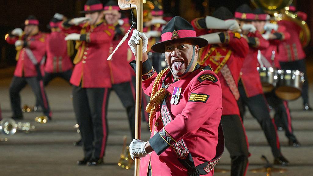 New Zealand Army Band mit der Haka-Einlage am Basel Tattoo.