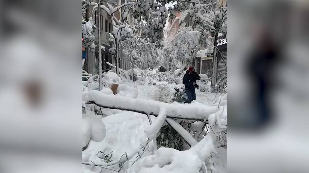 Madrid versinkt im Schnee