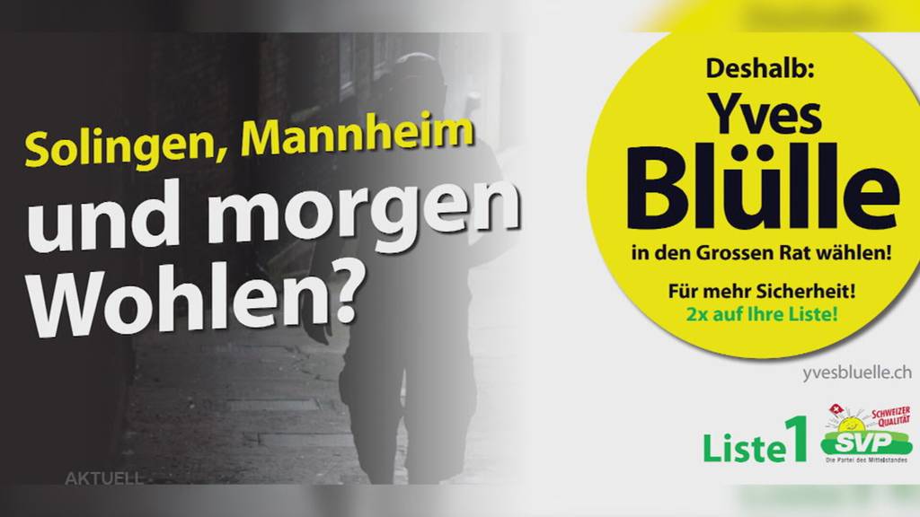 «Als nächstes Wohlen»: Wahlplakat von SVP-Grossratskandidat Yves Blülle provoziert