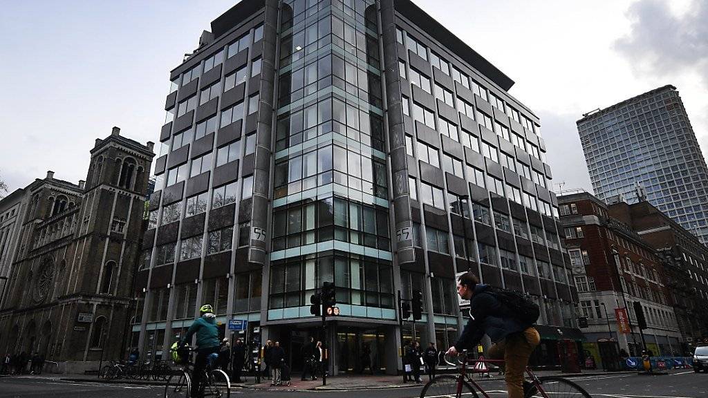Blick auf das Gebäude, in dem sich die Büros von Cambridge Analytica in London befinden.
