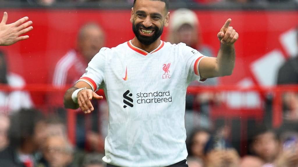 Liverpools Mohamed Salah hat beim 3:0-Sieg gegen Manchester United gut lachen