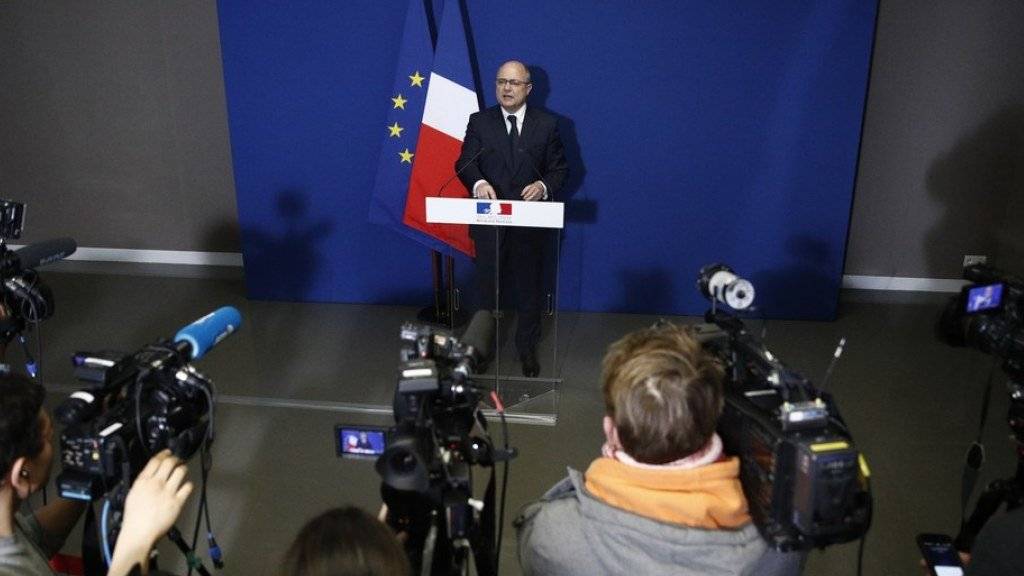 Frankreichs Innenminister Bruno Le Roux am Dienstag bei der Bekanntgabe seines Rücktritts.