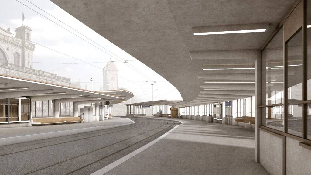 Die Tramhaltestelle Bahnhofquai als besondere Baustelle in Zürich