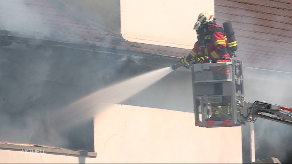 Feuerwehr-Einsatz Däniken: Grossbrand bei Desinfektionsmittelfirma Winoil