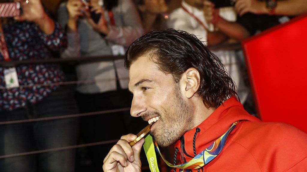 Karriere versüsst: Fabian Cancellara schmeckt die Goldmedaille sichtlich