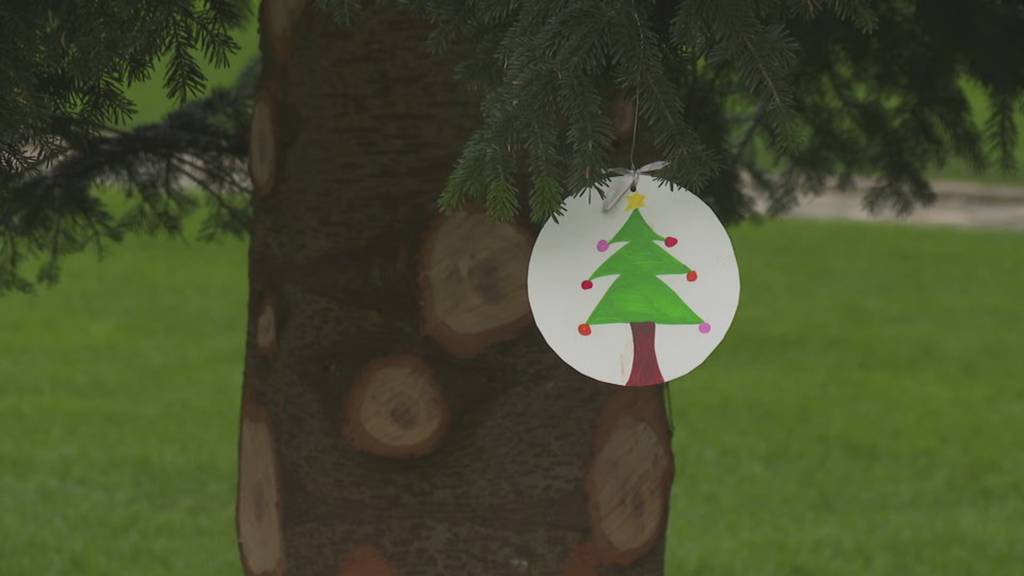 Christbaum auf dem Klosterplatz bekommt sein Schmuck