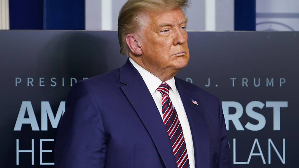 Donald Trump, amtierender Präsident der USA, bei einer Pressekonferenz im Besprechungsraum des Weißen Hauses. Foto: Susan Walsh/AP/dpa