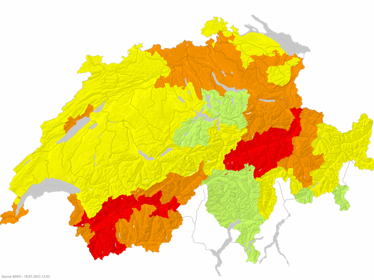Waldbrandgefahr Schweiz Karte