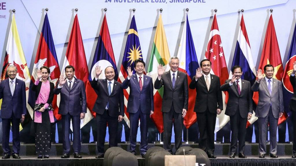 Gruppenbild vom Asean-Gipfel am Mittwoch in Singapur.