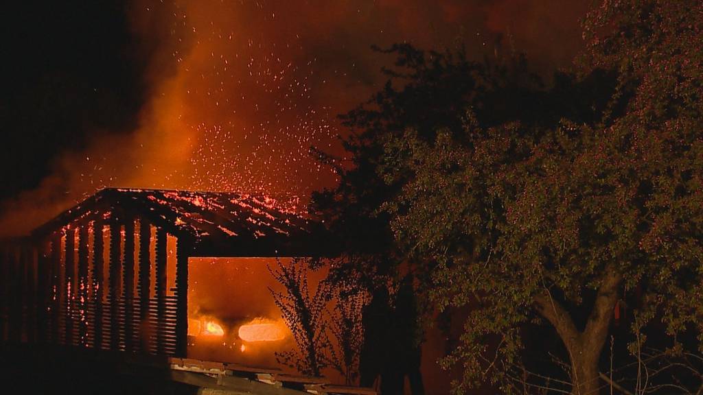 Grosseinsatz bei Brand in Pfyn