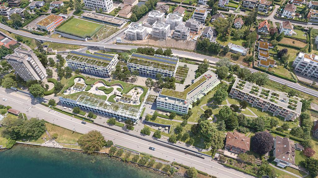 Süd-​See Zug heisst das Siegerkonzept, das aus dem Ideen-​ und Investorenwettbewerb für das ehemalige Kantonsspitalareal in Zug hervorging.