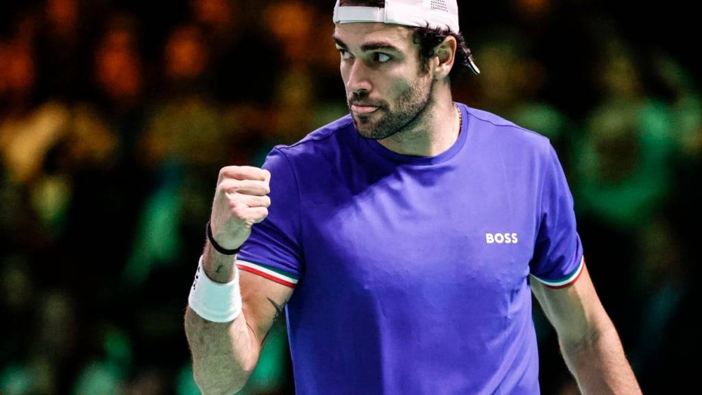 Italiens Nummer 2 Matteo Berrettini feiert einen Punktgewinn