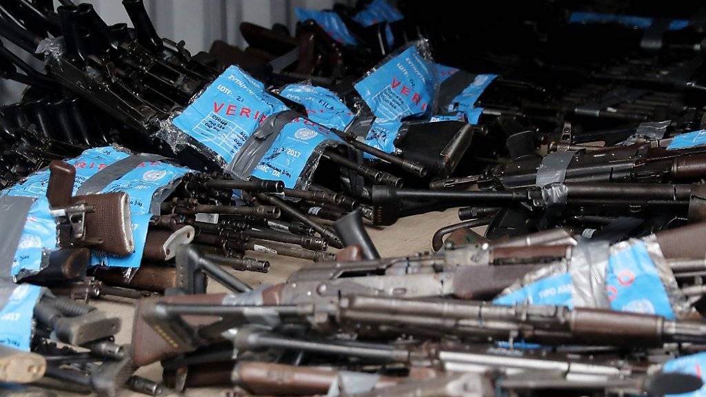 Die Vereinten Nationen haben fast 70 Tonnen an Waffen und Munition der FARC-Guerilla von Kolumbien unschädlich gemacht. (Archivbild)