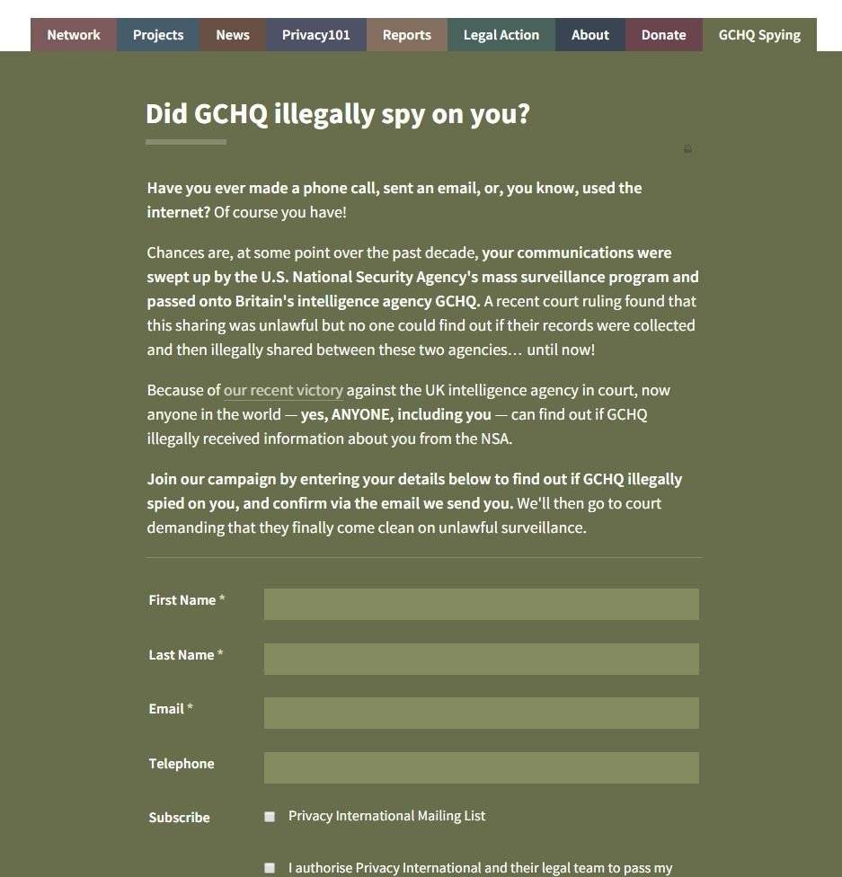 Screenshot privacyinternational.org