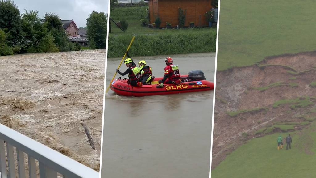 Sitter führt Jahrzehnte-Hochwasser ++ 180 Meldungen im Kanton St.Gallen
