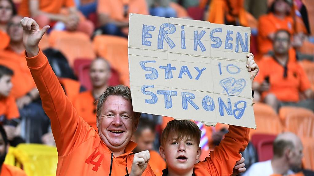 Fans aus der ganzen Welt wünschen Christian Eriksen beste Genesungswünsche