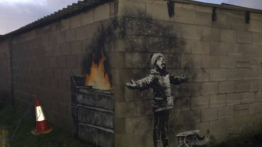Banksys neuster Wurf: Graffiti in Port Talbot, Wales.